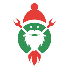 Santa claus with tools and festive hat