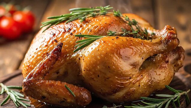 Roast Chicken with Fresh Herbs and Vegetables
