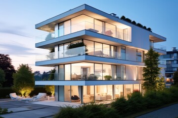 Obraz premium Apartment architecture building outdoors.