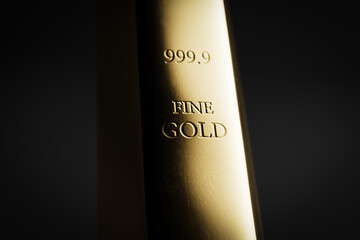 Gold Ingots Close-up 3d render