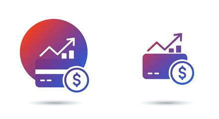 Financial growth concept illustration credit card and dollar symbol graphic