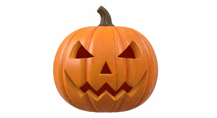 Fototapeta premium Spooky carved pumpkin with glowing face ready for Halloween night fun