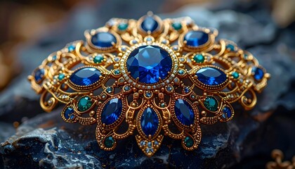 Ornate jeweled brooch