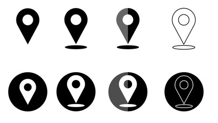 black basic pin location vector