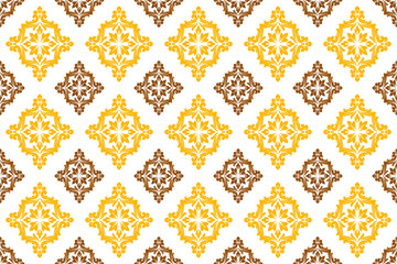 Damask seamless pattern, seamless vector pattern, geometric pattern, motif, background, decorative pattern, wallpaper, art ornament, fabric, vintage.
