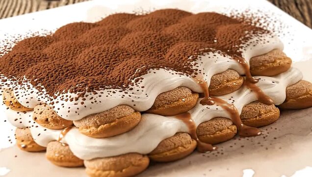 Delicious Tiramisu Dessert Close-up
