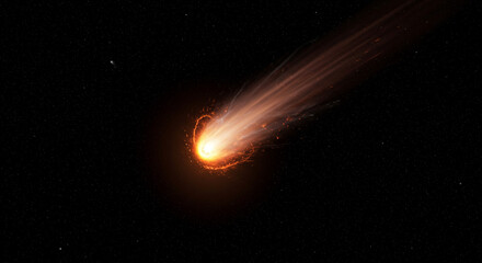 Comet collision glowing in cinematic tones