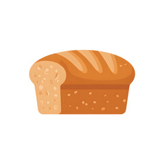 Fresh Loaf of Bread Flat Vector Illustration