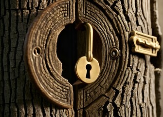 Key to the Past: A Vintage Oak Keyhole
