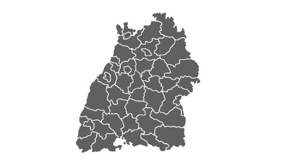 baden-württemberg germany map isolated on white background for website layouts,background,education, precise,customizable,Travel worldwide,map silhouette backdrop,earth geography, political,reports.