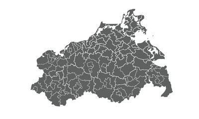 Mecklenburg-Western Pomerania germany map isolated on white background for website layouts,background,education, precise,customizable,Travel worldwide,map silhouette backdrop,earth geography.