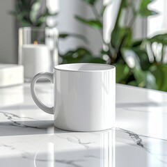  minimal white mug mockup