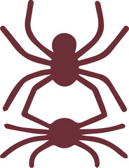 Stylized dark red spider creatures an iconic and simple insect illustration art