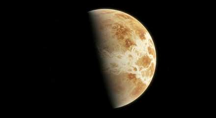 Naklejka premium Mercury glowing close to the Sun in dramatic cinematic tones