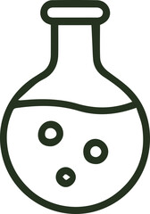 Laboratory flask with bubbling liquid chemistry experiment science icon