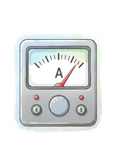 Single ammeter with colored brushes 