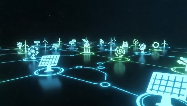 social network concept with binary code