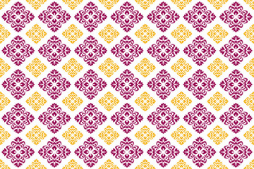 Damask seamless pattern geometric vector pattern background decorative wallpaper art ornament fabric vintage
