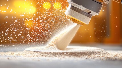 Close-Up of Spinning Drum Forming Insulation Fibers in Action