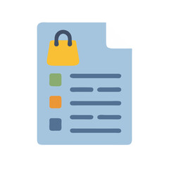 Shopping List on Paper in Flat Style Design