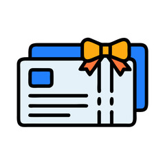 Stylized gift card icon with a bow on top
