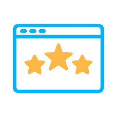 Obraz premium Browser window with three yellow stars rating graphic