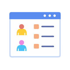 Simple user list illustration in application or browser window
