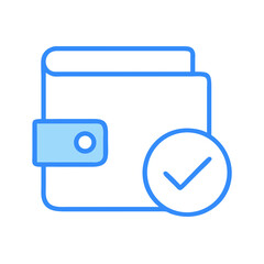 Wallet icon with check mark symbol for payment verification © Asif Al Akram