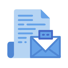 Flat vector illustration of email notification with document file
