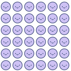 Fototapeta premium Seamless Cute Smiley Face Purple Pattern