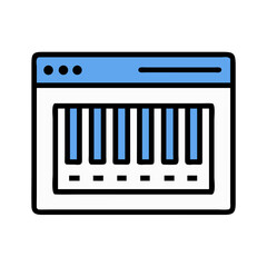 Simple graphical interface of window with bars in blue