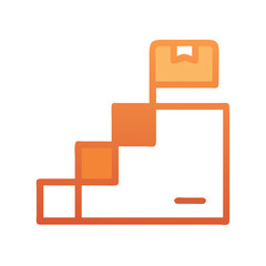 Flat style steps leading up to a finish line