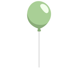 Single light green round balloon with simple string, perfect for minimalist, clean, or eco-friendly celebration design accents.
