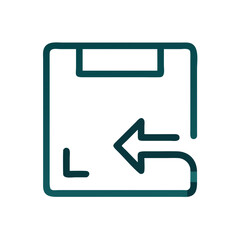 Return parcel icon with arrow and box illustration