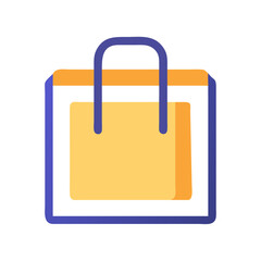 Minimalist style shopping bag illustration on a black background