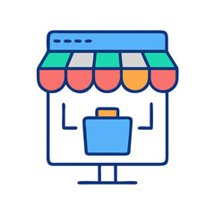 Online store front icon depicting digital retail shopping