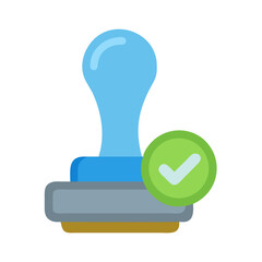Approved Stamp Illustration with Check Mark on Black Background