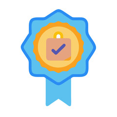 Approved purchase badge isolated on black background, simple flat