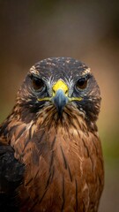 Close-up of a hawk's head