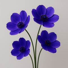 Beautiful blue and purple forget-me-not flowers bloom in nature, captured in a vibrant, macro closeup of the delicate petals