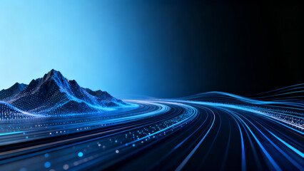 Blue black gradient futuristic technology KV background