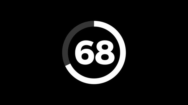 68% Loading Circle Icon Concept Animation Background 4k Video.