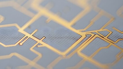 Golden Circuit Board Abstract