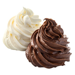 Vanilla and Chocolate Frosting: Close-Up of Creamy Swirls