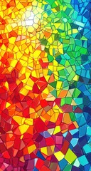Vibrant, multicolored, geometric mosaic pattern
