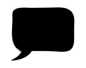 Fototapeta premium Simple black and white speech bubble for dialogue and conversation concepts