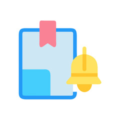 Notification reminder with clipboard and bell icon illustration