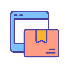 Obraz premium Online shopping and delivery service conceptual flat vector illustration