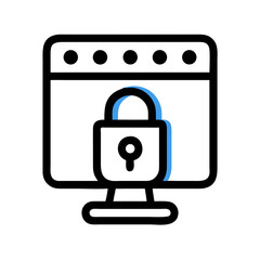 Abstract padlock outline graphic on a stark black background