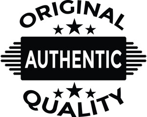Black and White Authentic Quality Original Label with Stars and Stripes